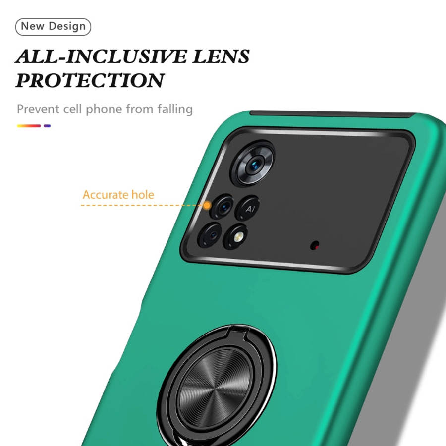 PC + TPU Shockproof Magnetic Phone Case with Invisible Ring Holder, For Xiaomi Poco X4 Pro 5G