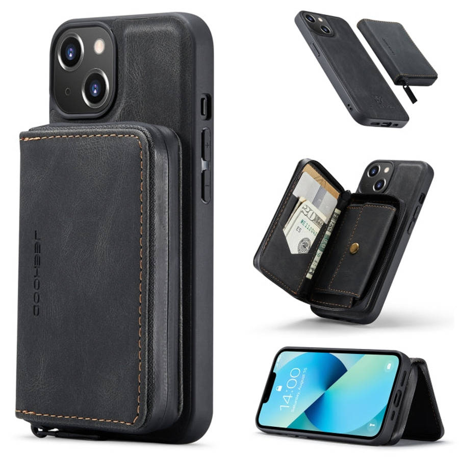 JEEHOOD Magnetic Zipper Wallet Leather Phone Case, For iPhone 14, For iPhone 14 Plus, For iPhone ...