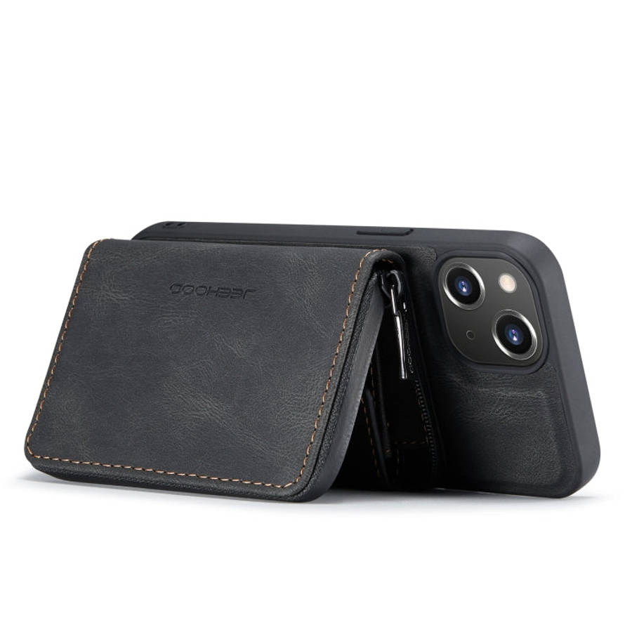 JEEHOOD Magnetic Zipper Wallet Leather Phone Case, For iPhone 14, For iPhone 14 Plus, For iPhone ...