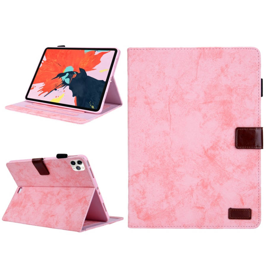 For iPad Pro 11 (2020) Marble Style Cloth Texture Tablet PC Protective Leather Case with Bracket ...