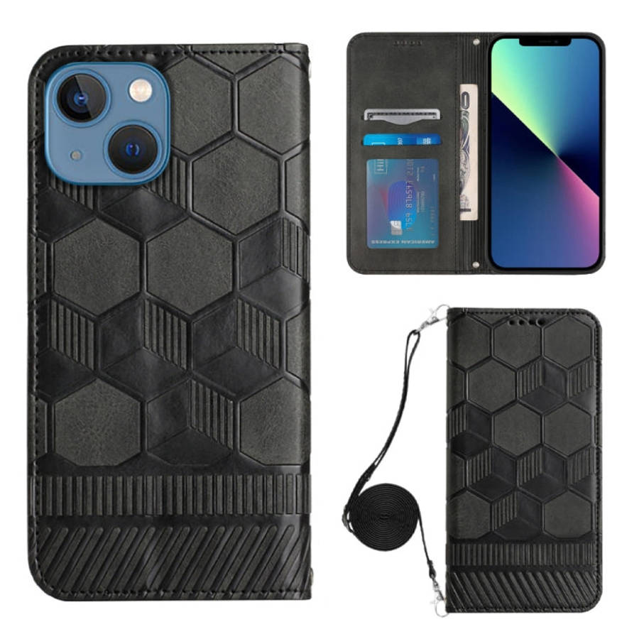Crossbody Football Texture Magnetic PU Phone Case, For iPhone 13 Mini, For iPhone 13 Pro, For iPh...