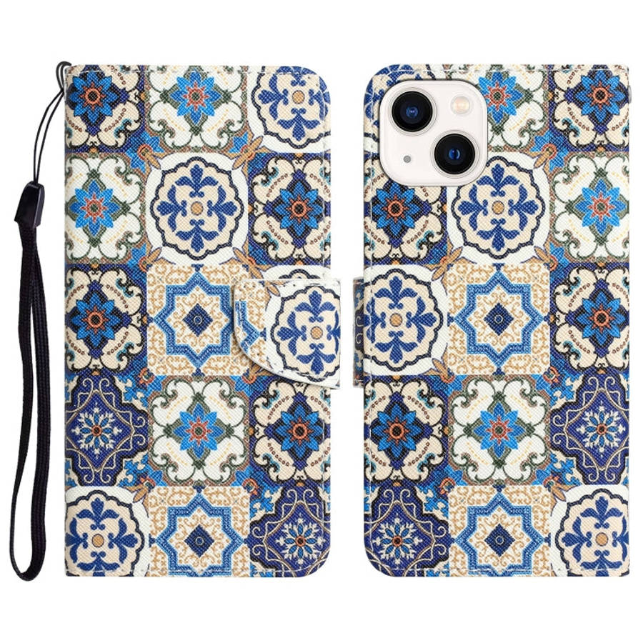 Colored Drawing Leather Phone Case, For iPhone 14 Pro Max, For iPhone 13, For iPhone 13 mini
