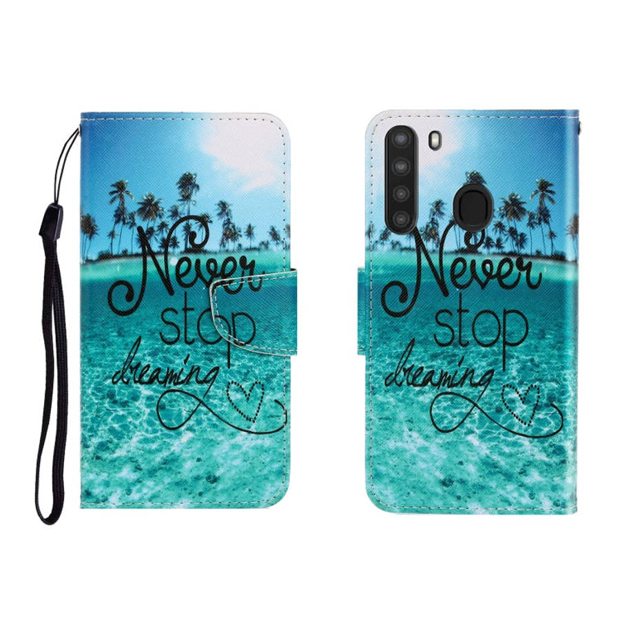 Colored Drawing Horizontal Flip Leather Case with Holder & Card Slot & Wallet, For Galaxy A01, Fo...