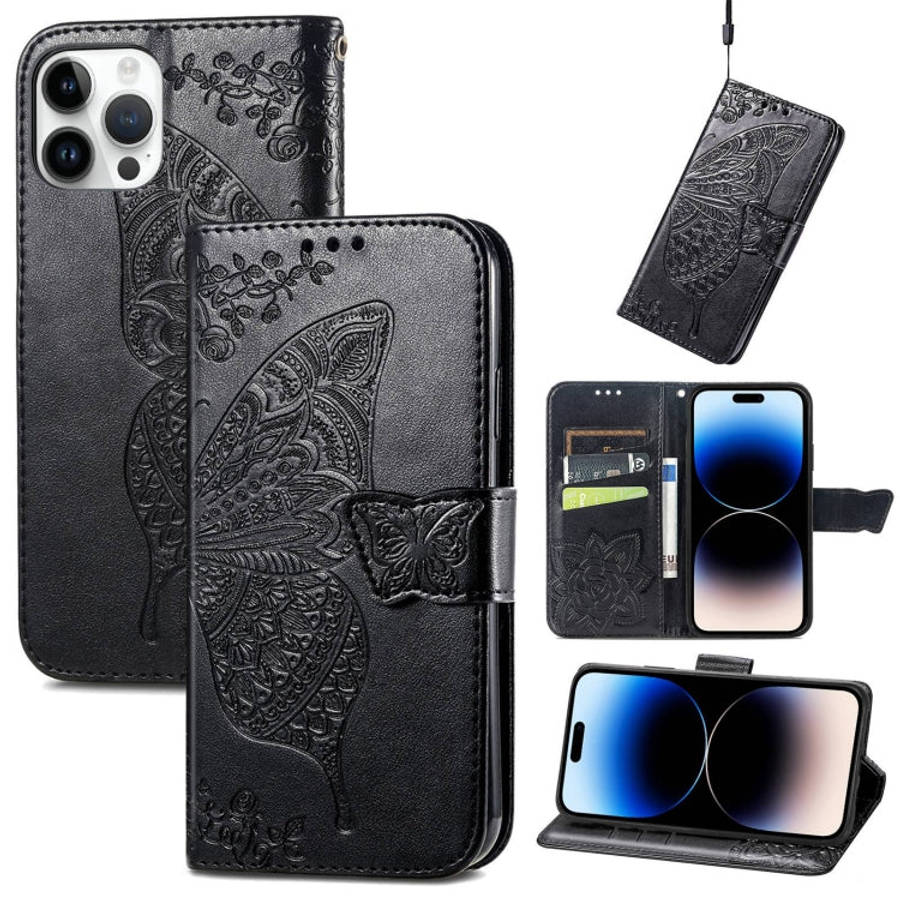 Butterfly Embossing Leather Case, For iPhone 14 Pro Max, For iPhone 14 Pro, For iPhone 14, For iP...