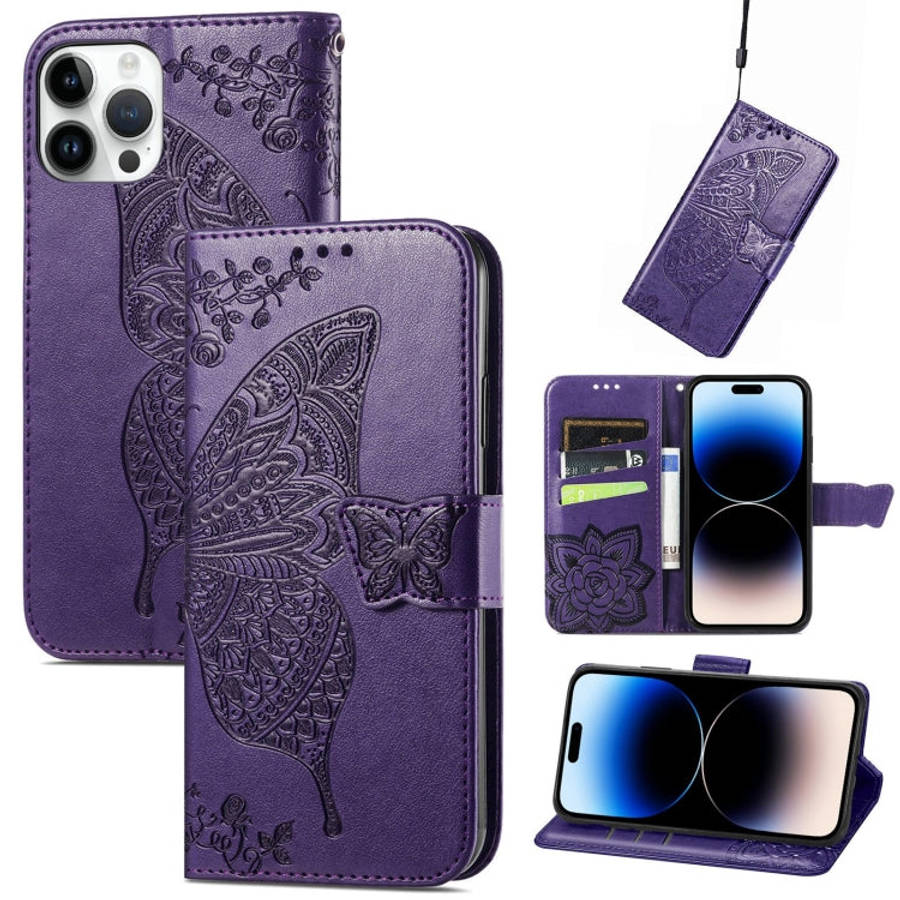 Butterfly Embossing Leather Case, For iPhone 14 Pro Max, For iPhone 14 Pro, For iPhone 14, For iP...