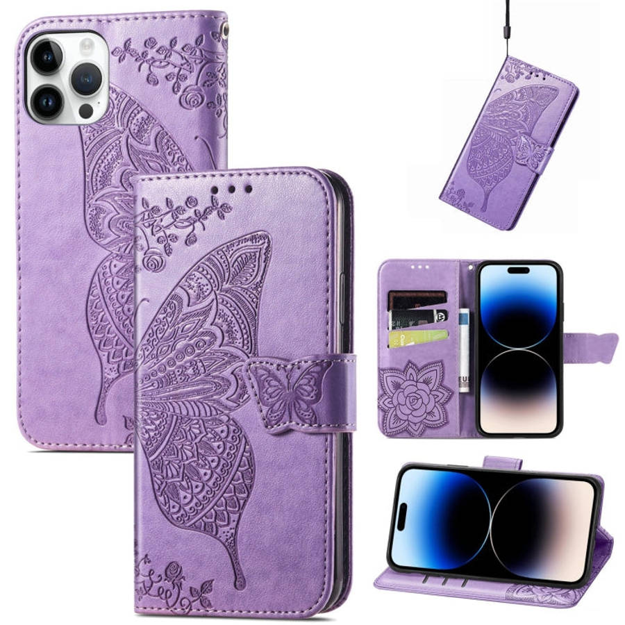 Butterfly Embossing Leather Case, For iPhone 14 Pro Max, For iPhone 14 Pro, For iPhone 14, For iP...
