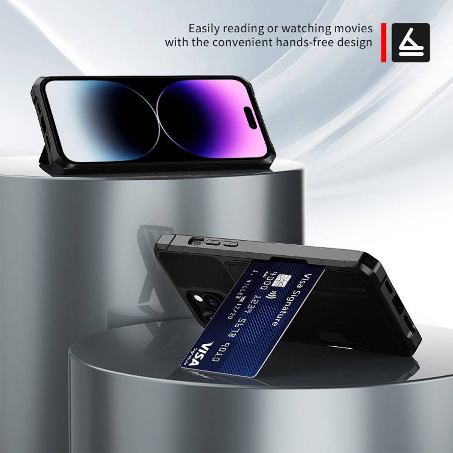 ZM02 Card Slot Holder Phone Case, For iPhone 14 Pro Max, For iPhone 14 Pro, For iPhone 14, For iP...
