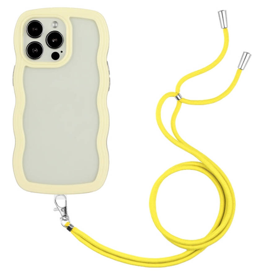 Lanyard Candy Color Wave TPU Clear PC Phone Case, For iPhone 15 Pro Max, For iPhone 15 Pro, For i...