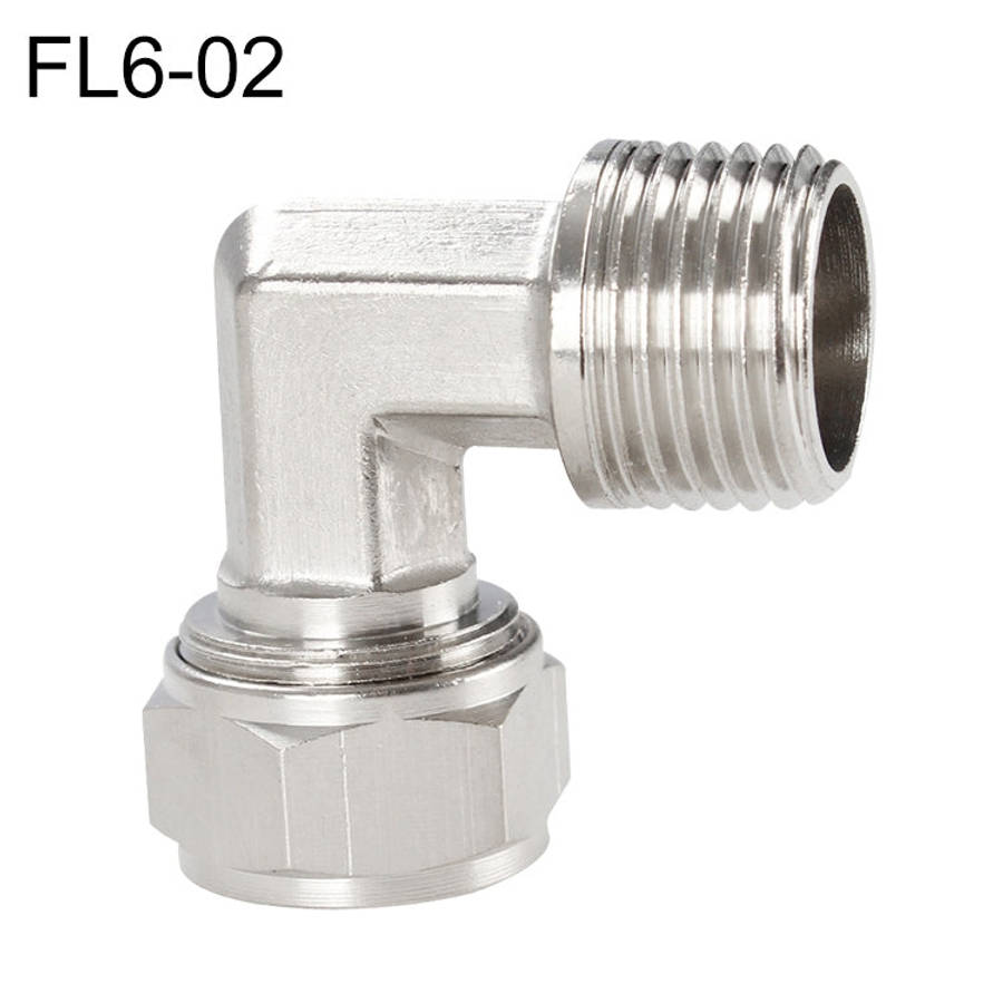 FL6-01 LAIZE Nickel Plated Copper Trachea Quick Fitting Twist Elbow Lock Female Connector, FL6-01...