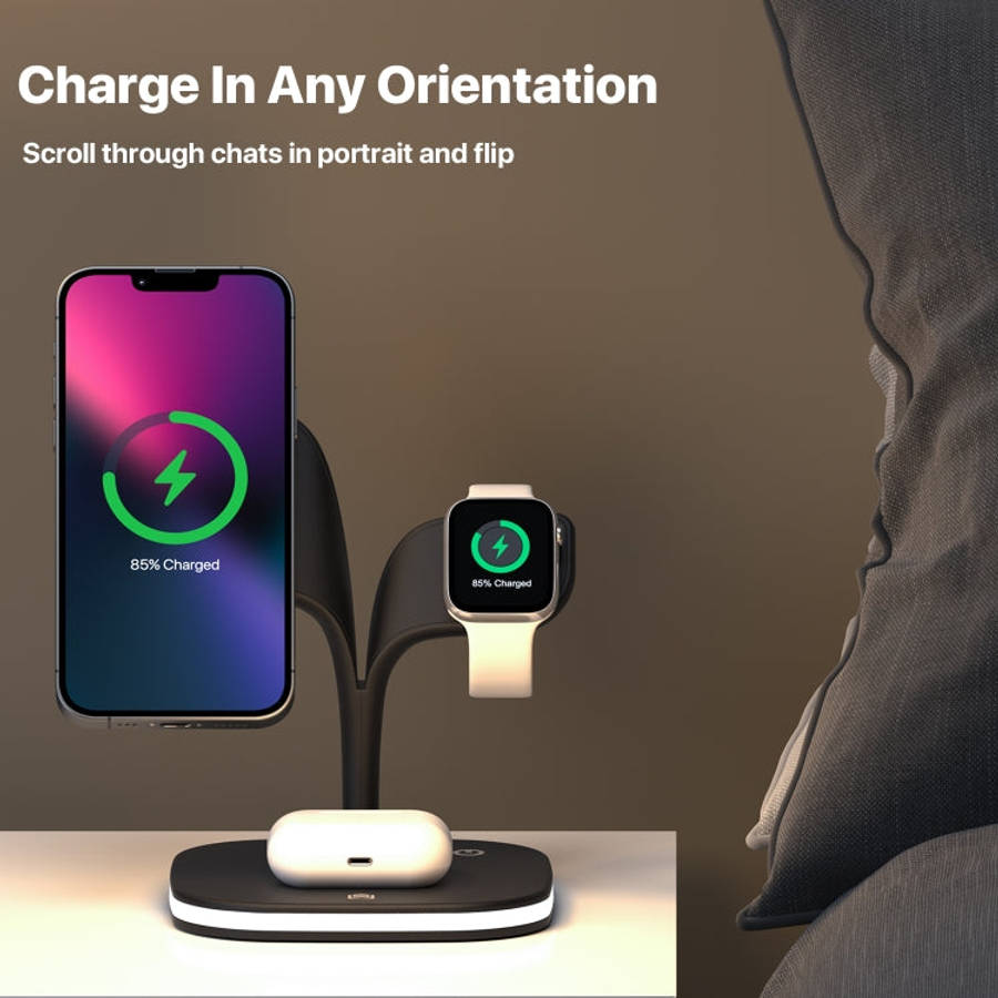 YM-UD22 15W 5 in 1 Magnetic Wireless Charger with Stand Function