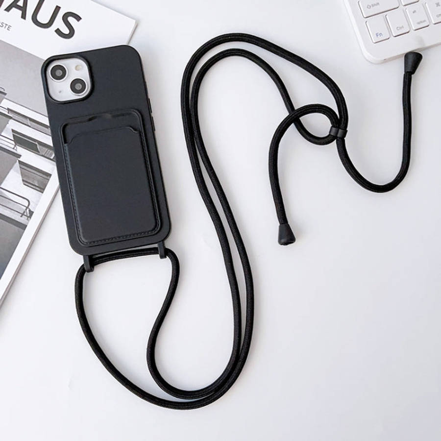 Crossbody Lanyard Elastic Silicone Card Holder Phone Case, For iPhone 14 Pro Max, For iPhone 13, ...