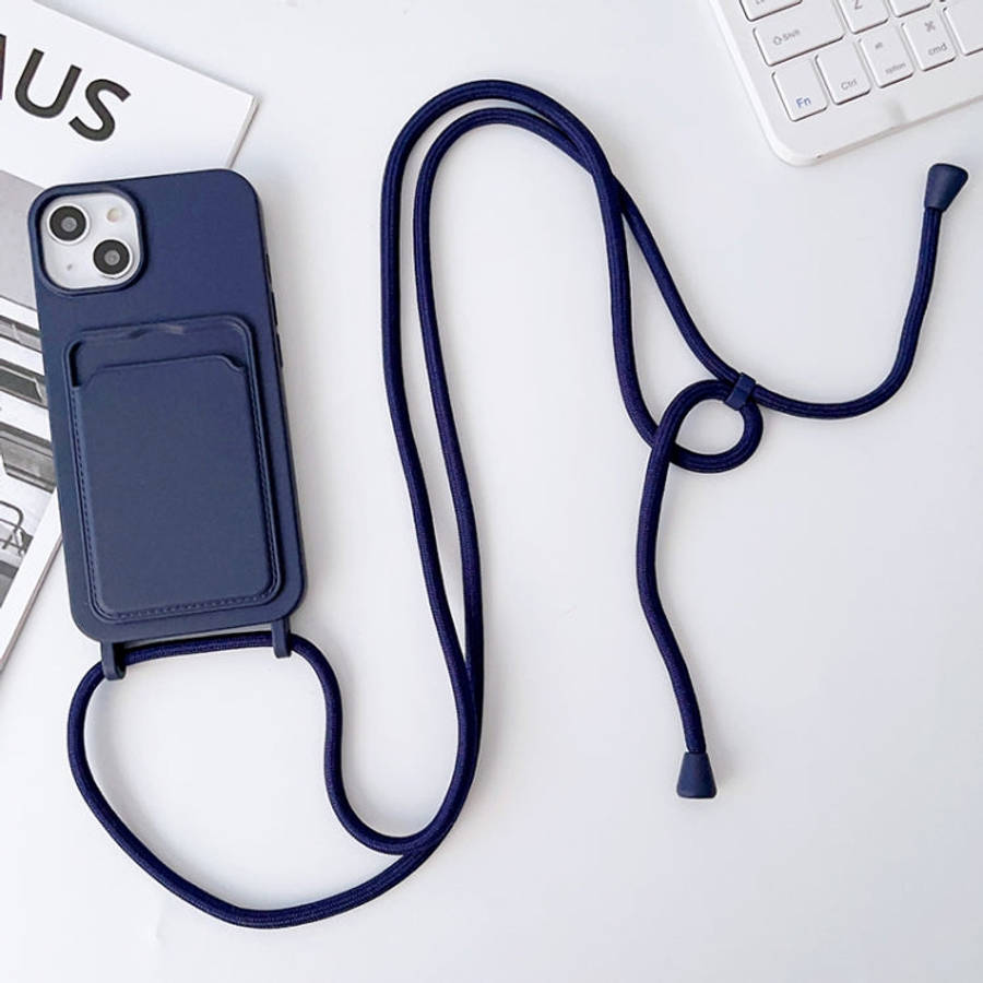 Crossbody Lanyard Elastic Silicone Card Holder Phone Case, For iPhone 13 Pro Max, For iPhone 12, ...