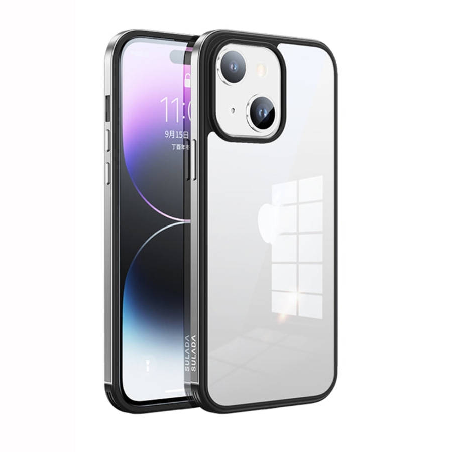 SULADA Metal Frame + Nano Glass + TPU Phone Case, For iPhone 14, For iPhone 14 Plus, For iPhone 1...