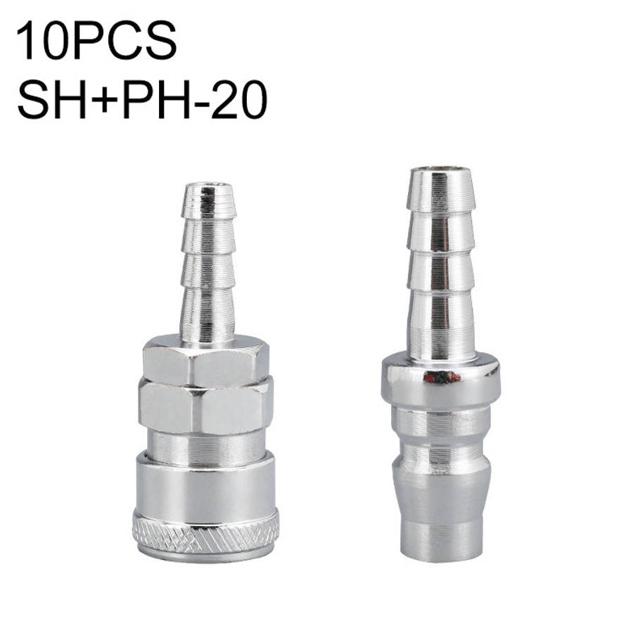 10pcs C-type Self-lock Air Tube Pneumatic Quick Fitting Connector, PF-20, PF-30, PF-40, PH-20, PH...
