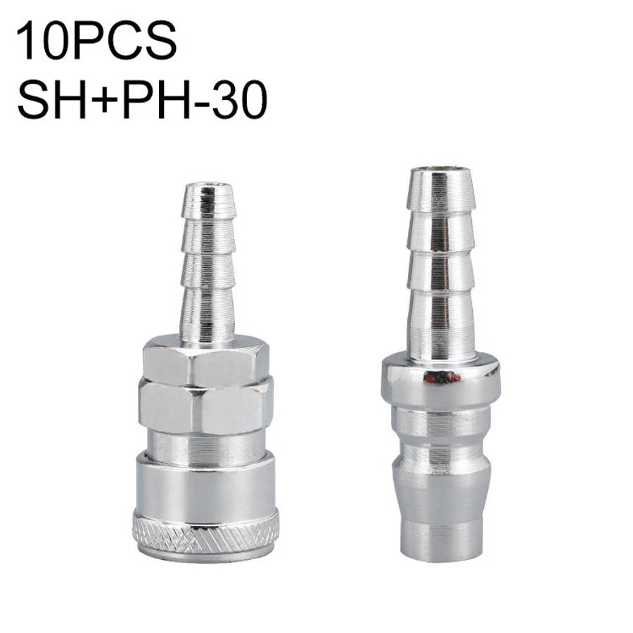 10pcs C-type Self-lock Air Tube Pneumatic Quick Fitting Connector, PF-20, PF-30, PF-40, PH-20, PH...