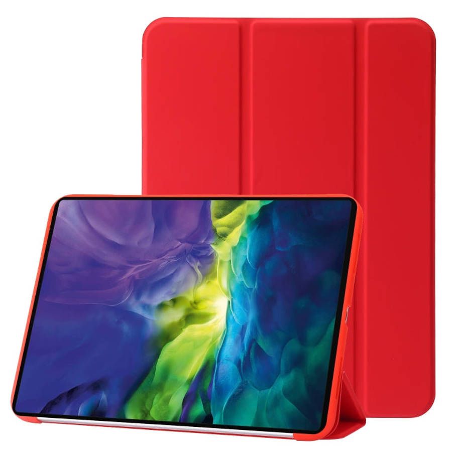 Three-folding Holder Honeycomb Silicone + PU Smart Leather Tablet Case, For iPad 10th Gen 10.9 2022