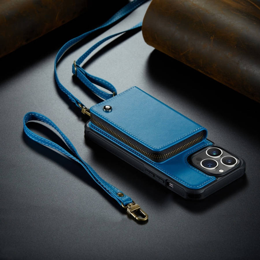 JEEHOOD C22 Series Zipper Wallet Phone Case with Long and Short Lanyard, For iPhone 14, For iPhon...