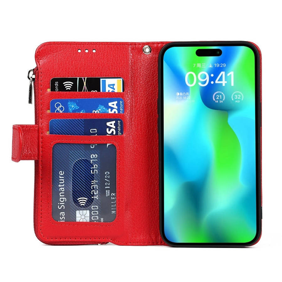Microfiber Zipper Leather Phone Case, For iPhone 14 Pro Max, For iPhone 14 Pro, For iPhone 14, Fo...
