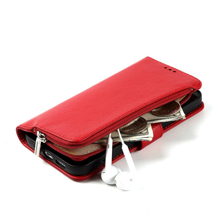 Microfiber Zipper Leather Phone Case, For iPhone 14 Pro Max, For iPhone 14 Pro, For iPhone 14, Fo...