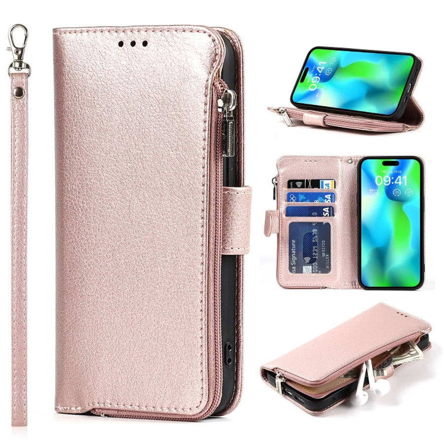 Microfiber Zipper Leather Phone Case, For iPhone 14 Pro Max, For iPhone 14 Pro, For iPhone 14, Fo...