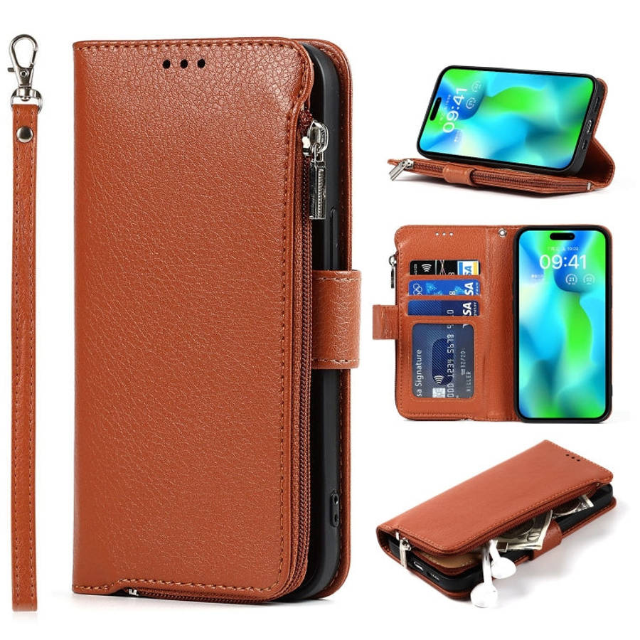 Microfiber Zipper Leather Phone Case, For iPhone 14 Pro Max, For iPhone 14 Pro, For iPhone 14, Fo...