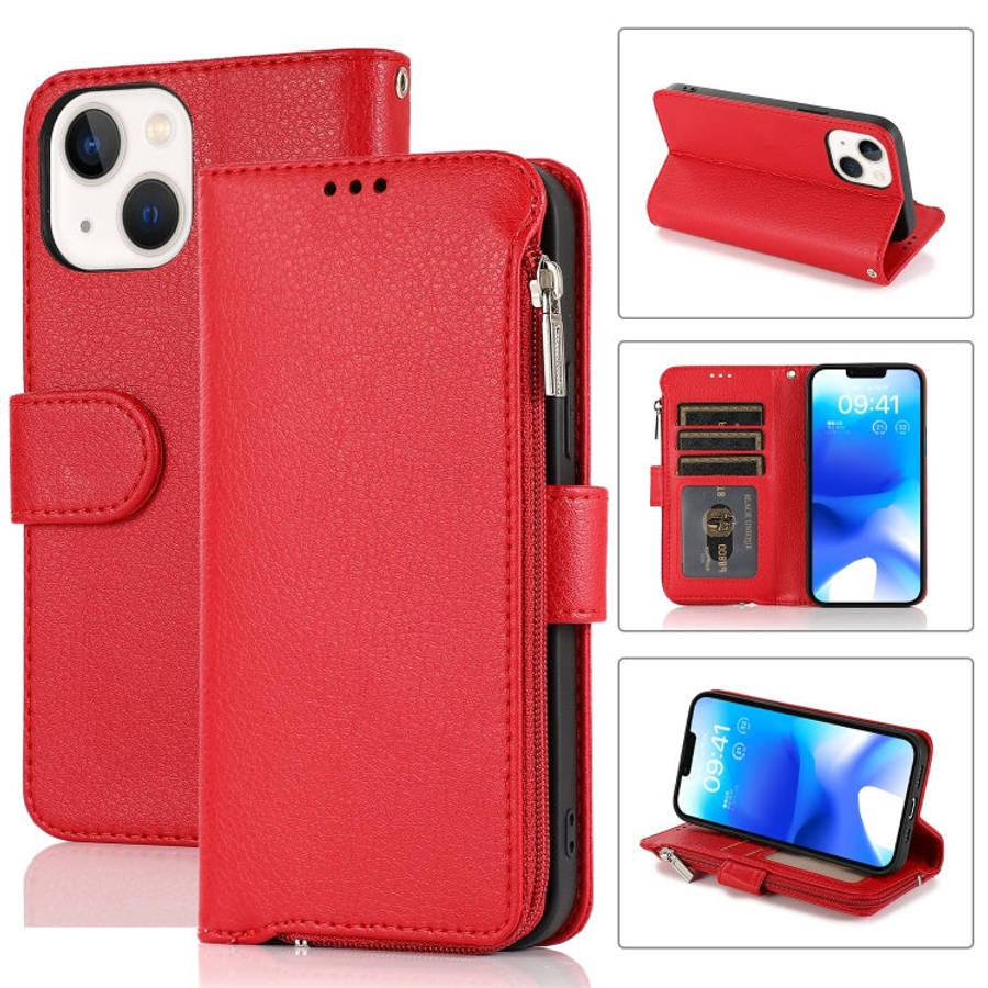 Microfiber Zipper Leather Phone Case, For iPhone 14 Pro Max, For iPhone 14 Pro, For iPhone 14, Fo...