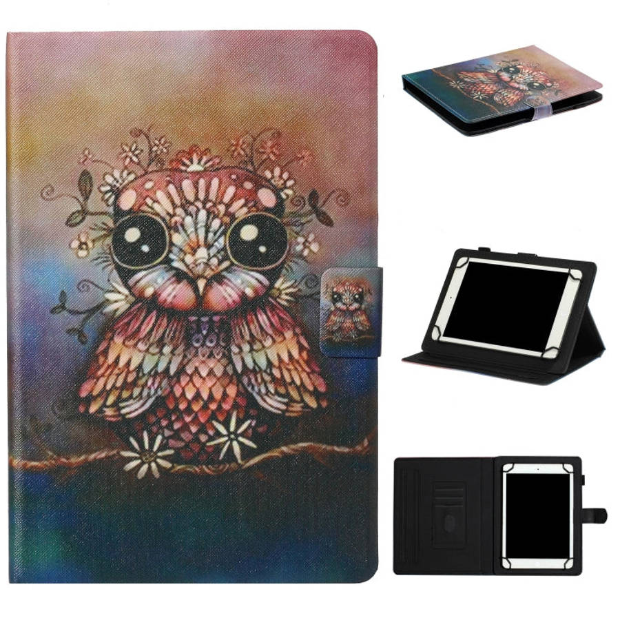 Tablet PC Universal Coloured Drawing Pattern Horizontal Flip Leather Case with Holder & Card Slot...