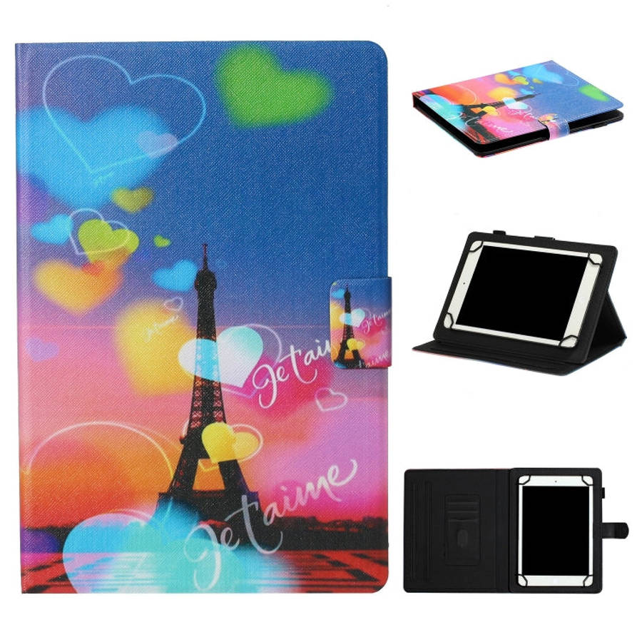 Tablet PC Universal Coloured Drawing Pattern Horizontal Flip Leather Case with Holder & Card Slot...