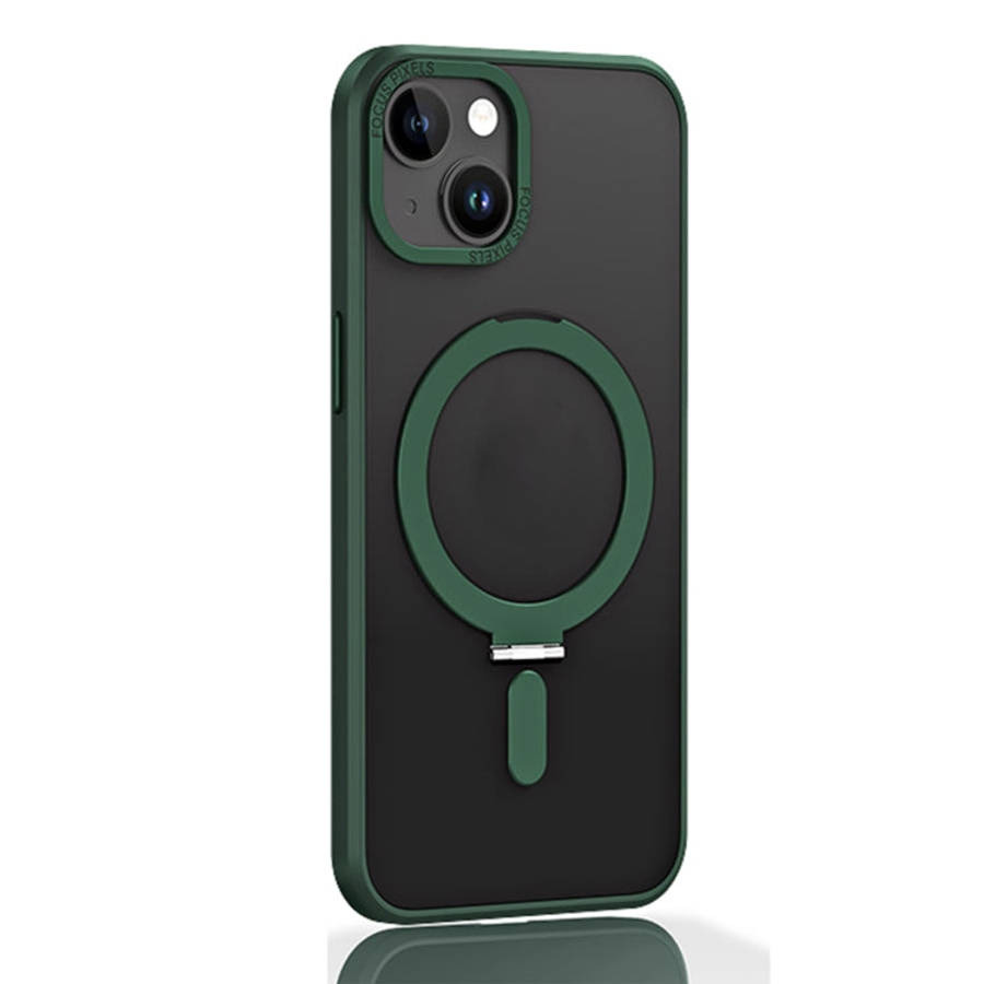 Skin Feel MagSafe Shockproof Protective Phone Case with Holder, For iPhone 14, For iPhone 14 Plus...