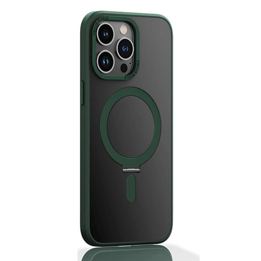 Skin Feel MagSafe Shockproof Protective Phone Case with Holder, For iPhone 14, For iPhone 14 Plus...
