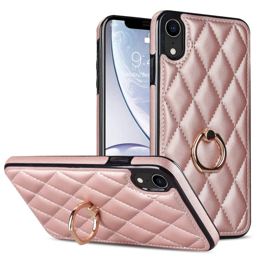 Rhombic PU Leather Phone Case with Ring Holder, For iPhone 11 Pro, For iPhone 11 Pro Max, For iPh...