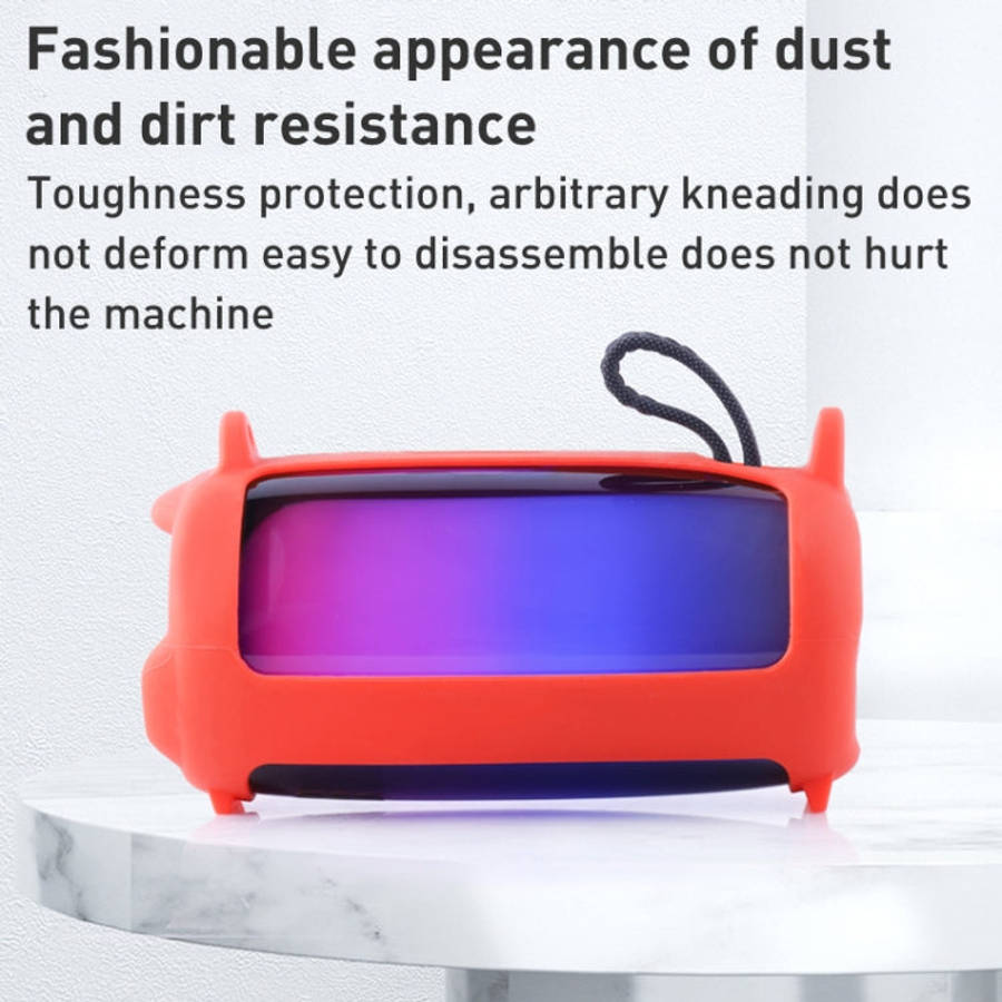 Colorful Light Effect Bluetooth Speaker Silicone Case with Shoulder Strap, For JBL Pulse 5 Black,...