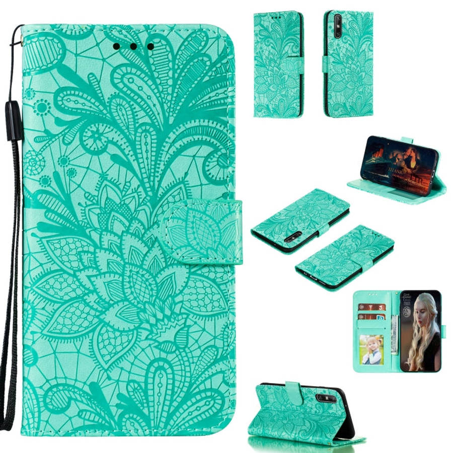 Lace Flower Embossing Pattern Horizontal Flip Leather Case , with Holder & Card Slots & Wallet & ...