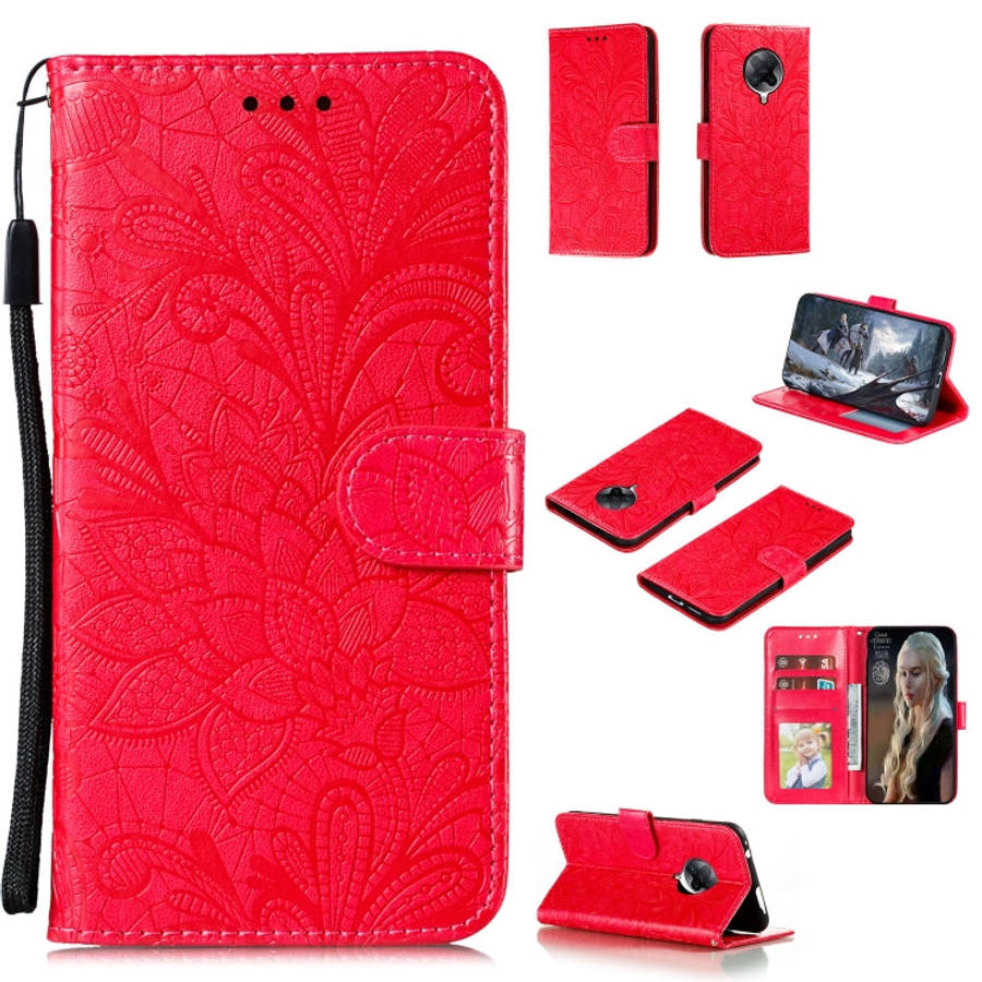 Lace Flower Embossing Pattern Horizontal Flip Leather Case , with Holder & Card Slots & Wallet & ...
