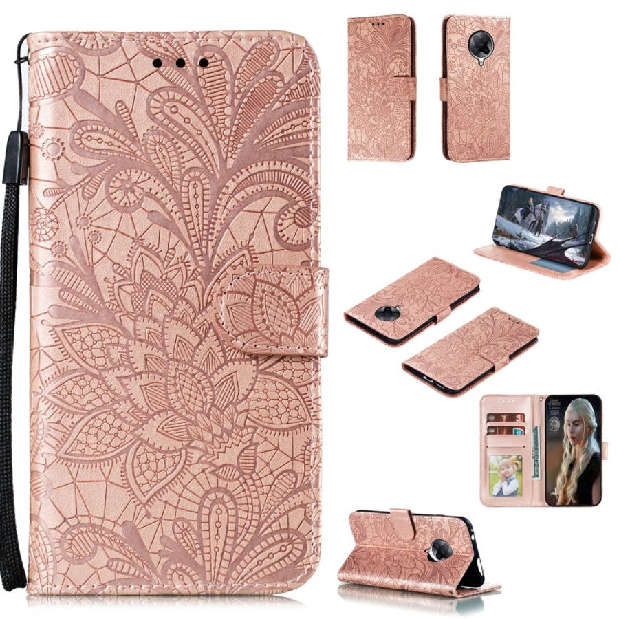 Lace Flower Embossing Pattern Horizontal Flip Leather Case , with Holder & Card Slots & Wallet & ...