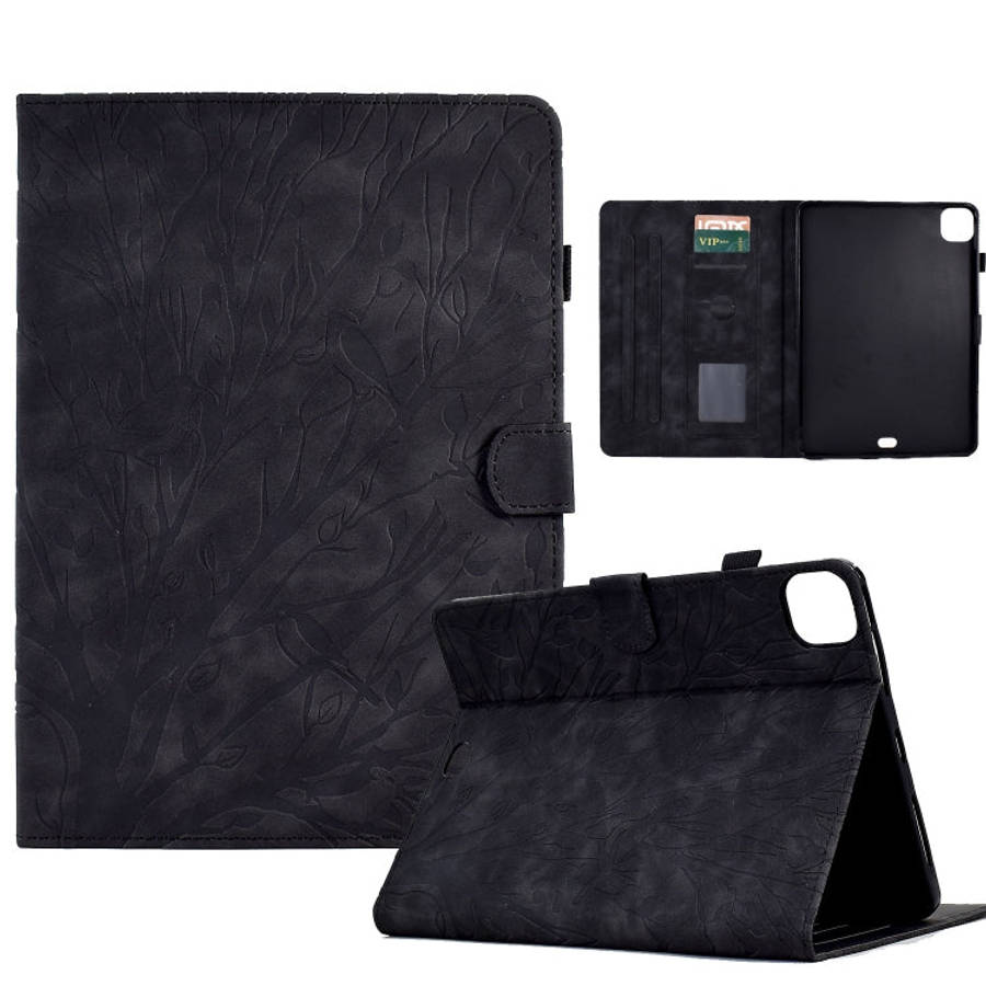 Fortune Tree Pressure Flower PU Tablet Case with Wake-up / Sleep Function, For iPad 10.2 2019 202...