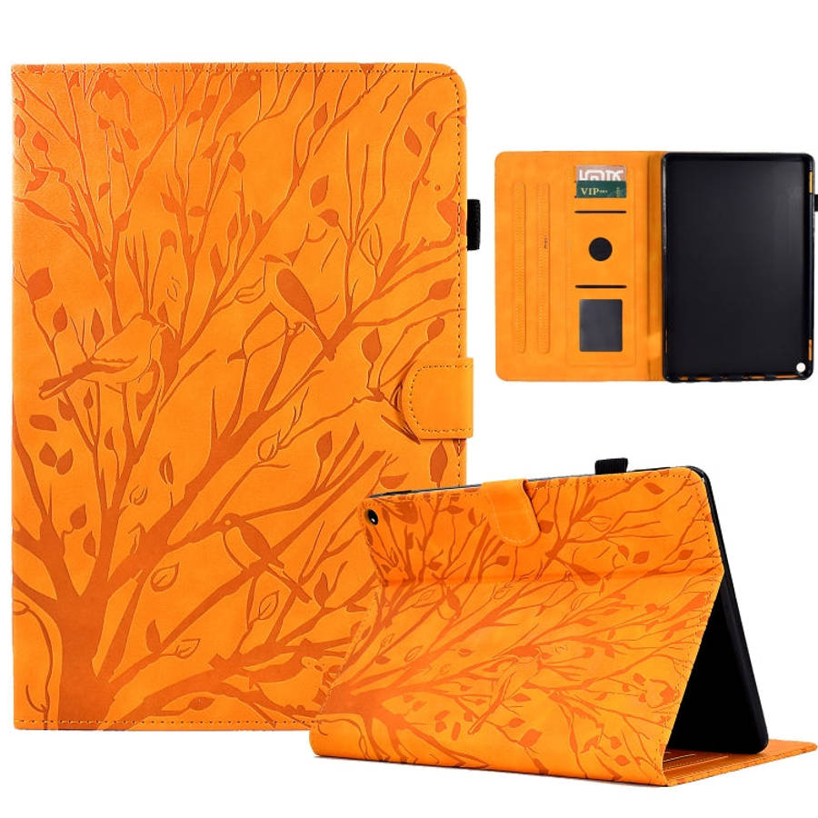 Fortune Tree Pressure Flower PU Tablet Case with Wake-up / Sleep Function, For iPad 10.2 2019 202...