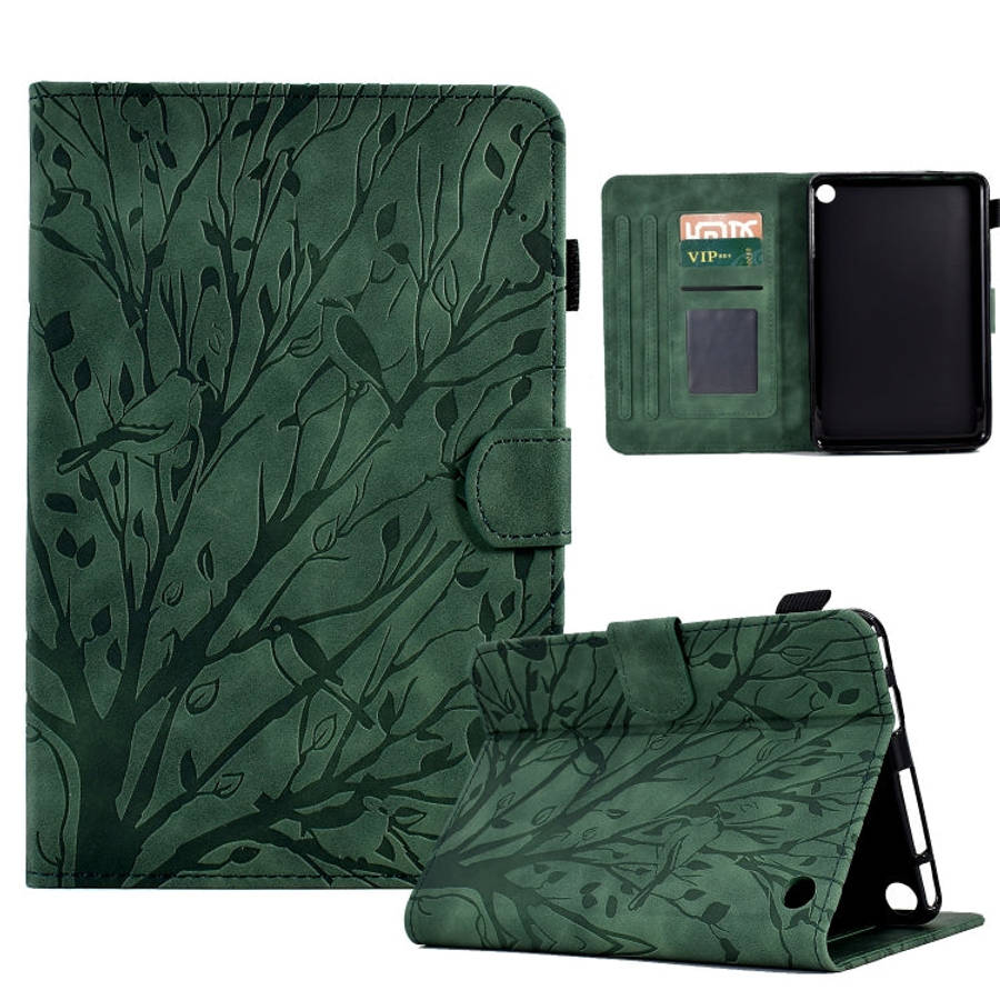 Fortune Tree Pressure Flower PU Tablet Case with Wake-up / Sleep Function, For Amazon Fire 7 2022...