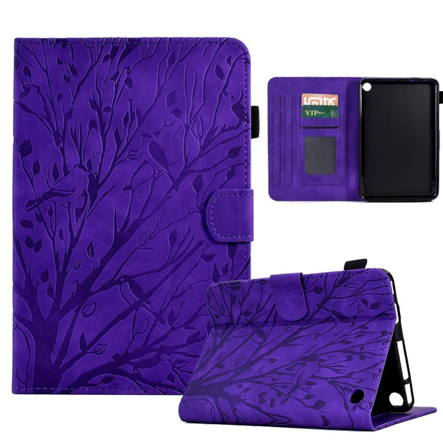 Fortune Tree Pressure Flower PU Tablet Case with Wake-up / Sleep Function, For Amazon Fire 7 2022...