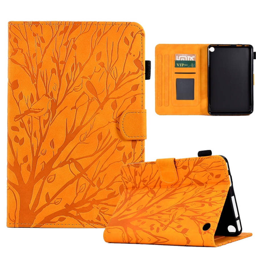 Fortune Tree Pressure Flower PU Tablet Case with Wake-up / Sleep Function, For Amazon Fire 7 2022...