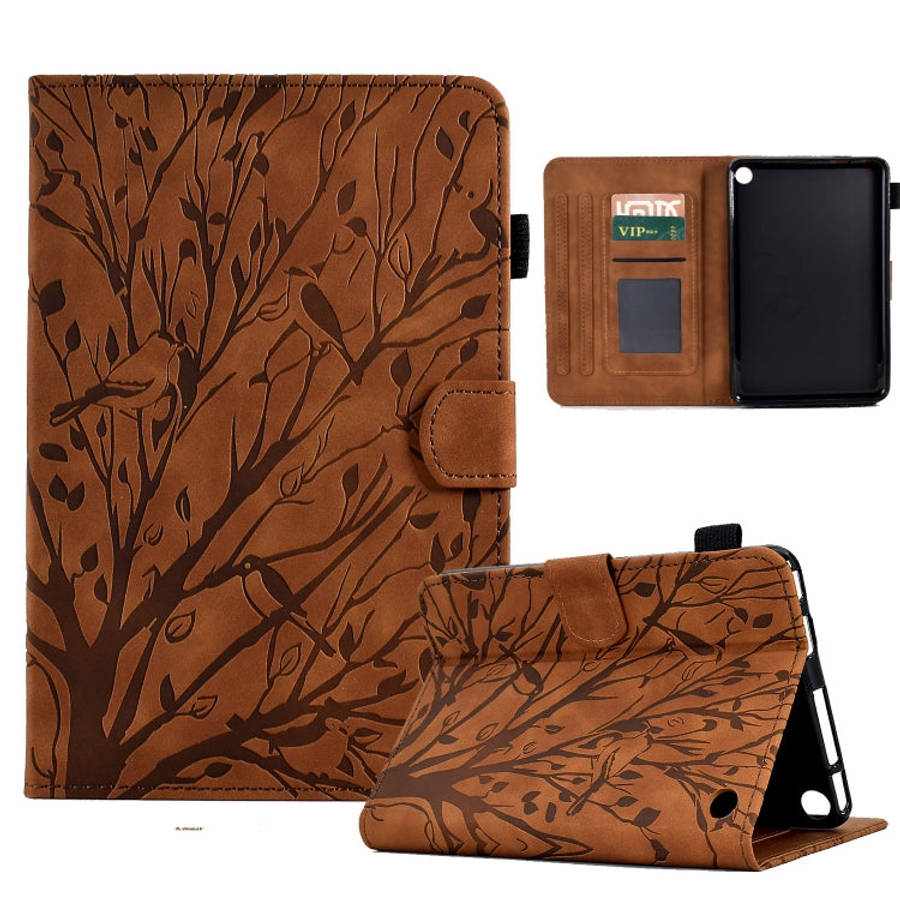 Fortune Tree Pressure Flower PU Tablet Case with Wake-up / Sleep Function, For Amazon Fire 7 2022...