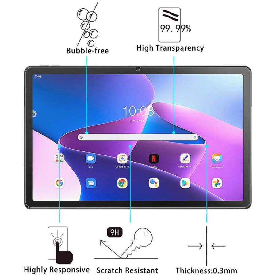2pcs 0.3mm 9H Explosion-proof Tempered Tablet Glass Film, For Lenovo Tab M10 Plus 10.6 3rd Gen(2pcs)