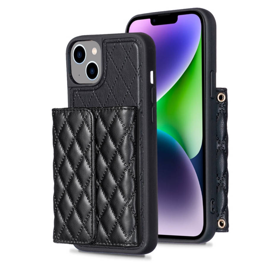 Horizontal Wallet Rhombic Leather Phone Case, For iPhone 14, For iPhone 14 Plus, For iPhone 14 Pr...