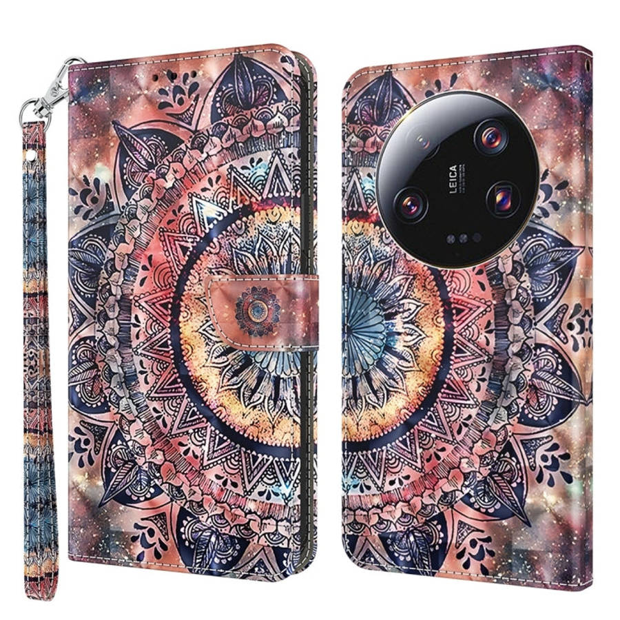 3D Painted Pattern Leather Phone Case, For Xiaomi Redmi Note 13 Pro+, For Xiaomi Redmi Note 13 Pr...