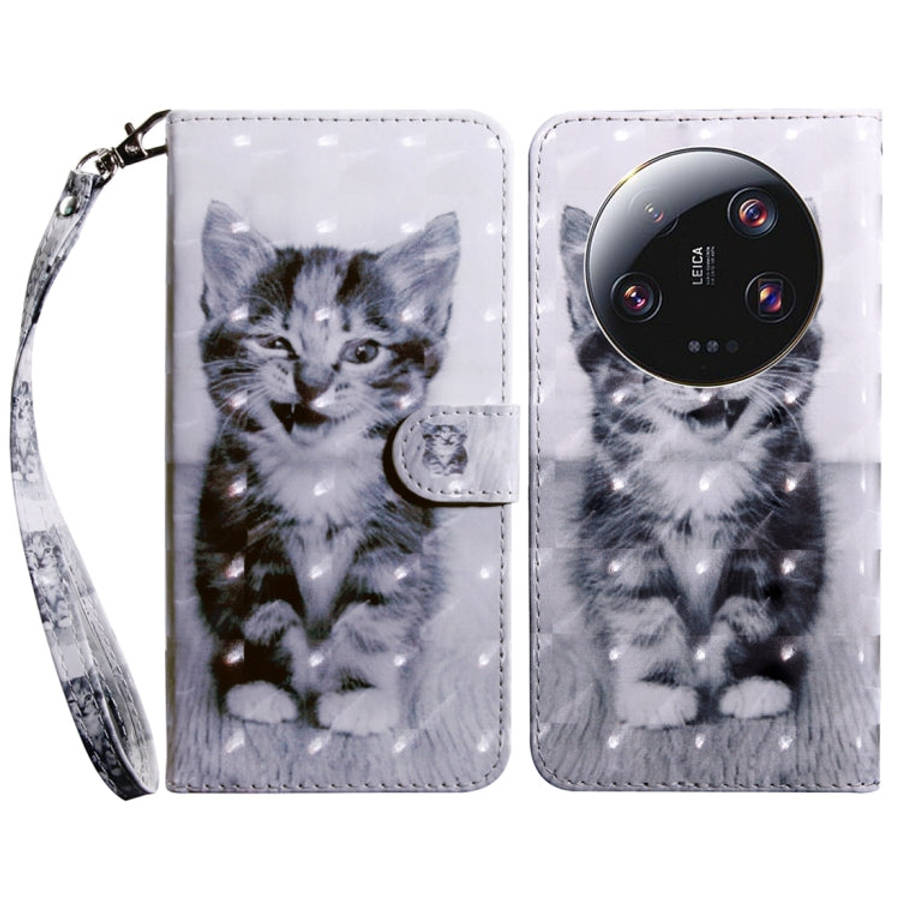 3D Painted Pattern Leather Phone Case, For Xiaomi Redmi Note 13 Pro+, For Xiaomi Redmi Note 13 Pr...