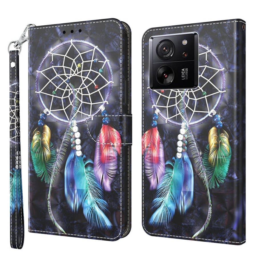 3D Painted Pattern Leather Phone Case, For Xiaomi Redmi Note 13 Pro+, For Xiaomi Redmi Note 13 Pr...