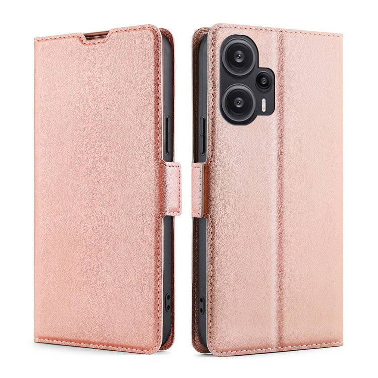 Ultra-thin Voltage Side Buckle Horizontal Flip Leather Phone Case, For Xiaomi Redmi Turbo 3 5G, F...