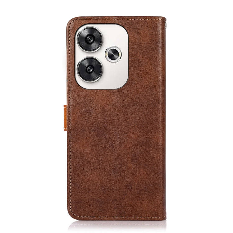 KHAZNEH Cowhide Texture Flip Leather Phone Case, For Xiaomi Poco F6 / Redmi Turbo 3, For Xiaomi P...