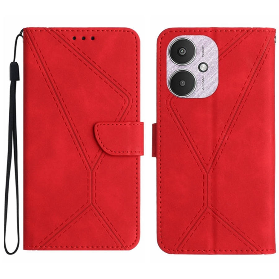 Stitching Embossed Leather Phone Case, For Xiaomi Redmi 13 4G Global / 5G Global, For Xiaomi Redm...
