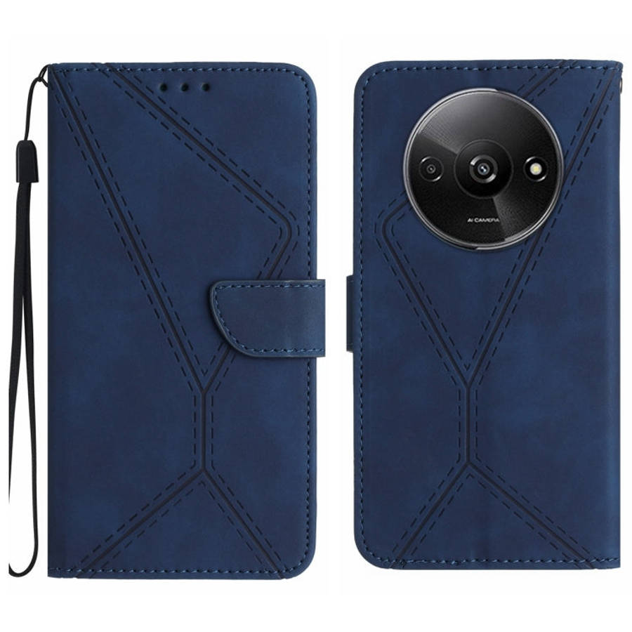 Stitching Embossed Leather Phone Case, For Xiaomi Redmi 13 4G Global / 5G Global, For Xiaomi Redm...